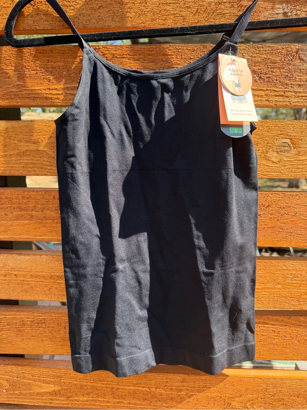 NWT Shapermint All Day Every Day Scoop Neck Cami Shapewear Black Large